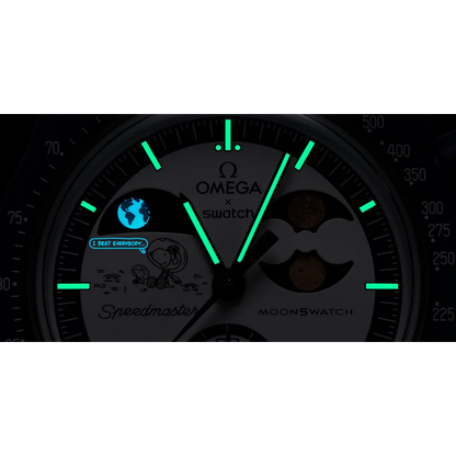 Swatch x Omega Snoopy Moonswatch Mission To Earthphase Moonshine Gold